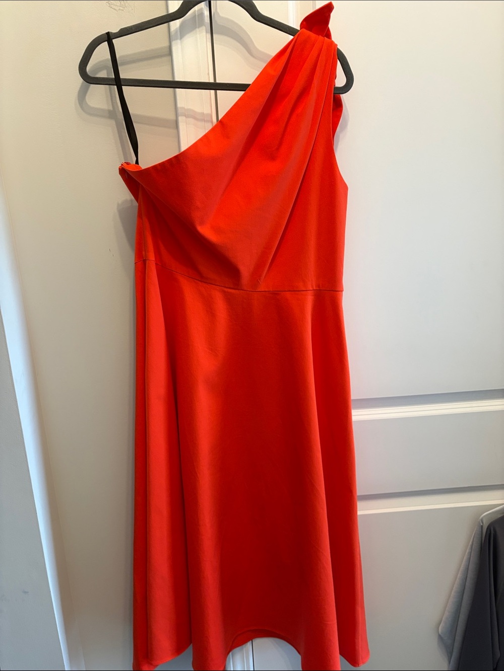 kate spade orange One-Shoulder Knot Midi Dress - Picture 2 of 8